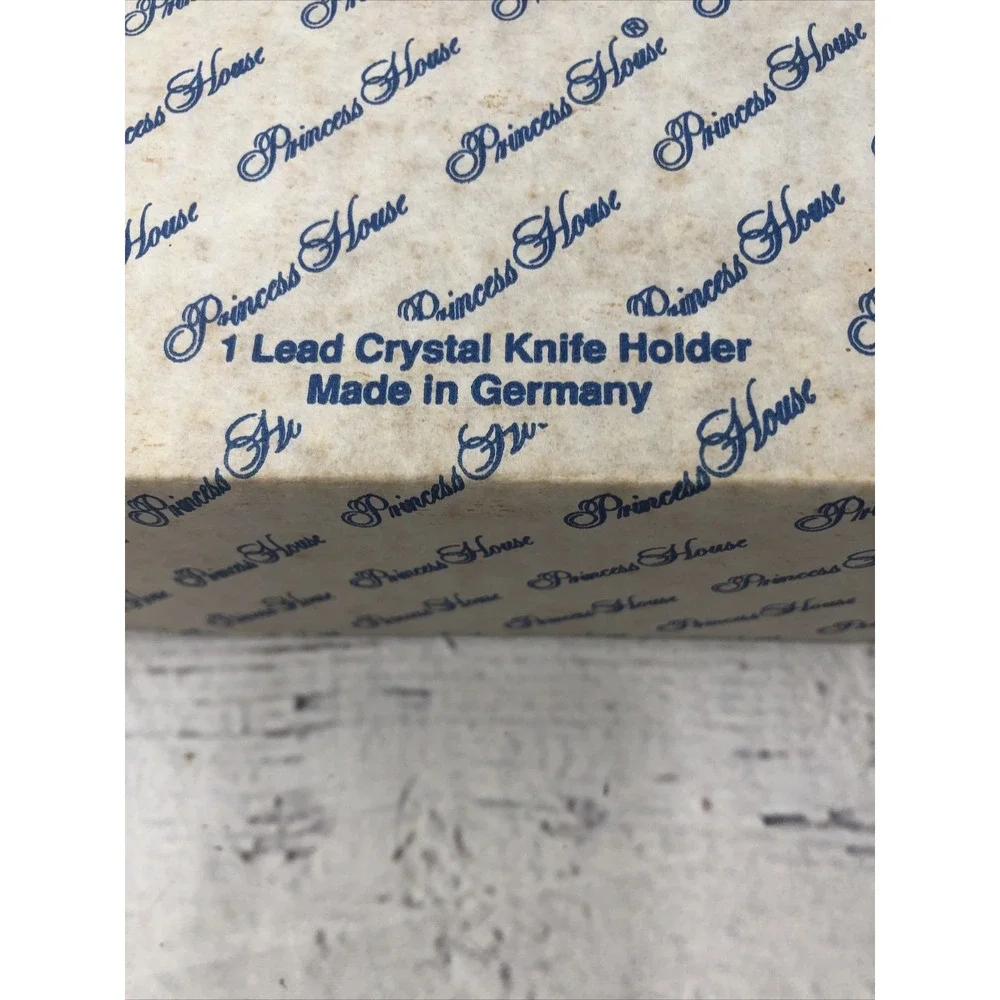 Vintage Princess House Lead Crystal Knife Holder Giftware #839 Original Box NEW
